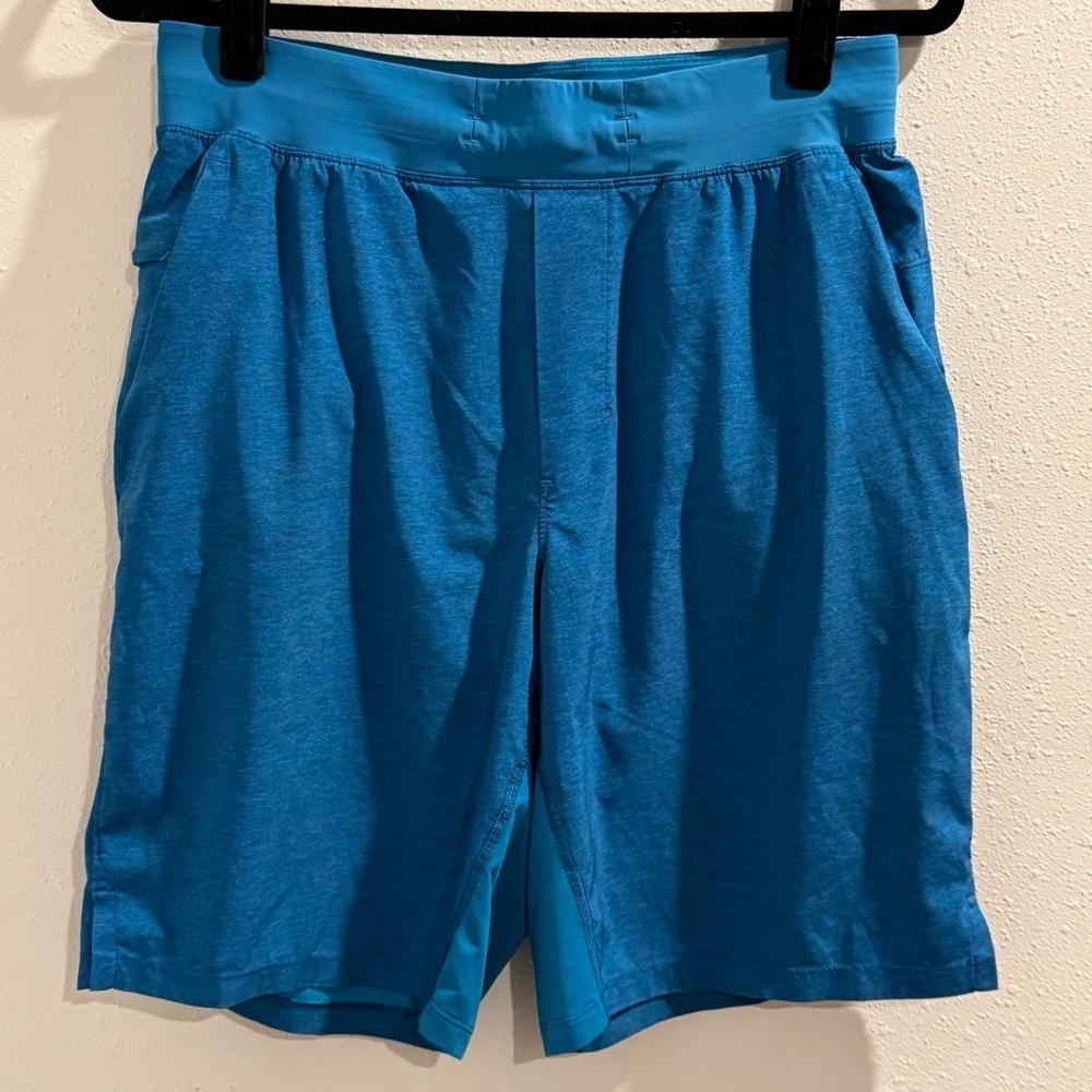 Lululemon Men Medium Blue T.H.E. Linerless 9" Shorts Performance Athletic Train